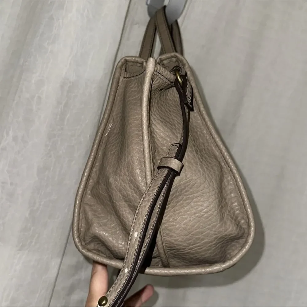 a.n.a. Taupe Faux Leather Satchel with Crossbody Strap